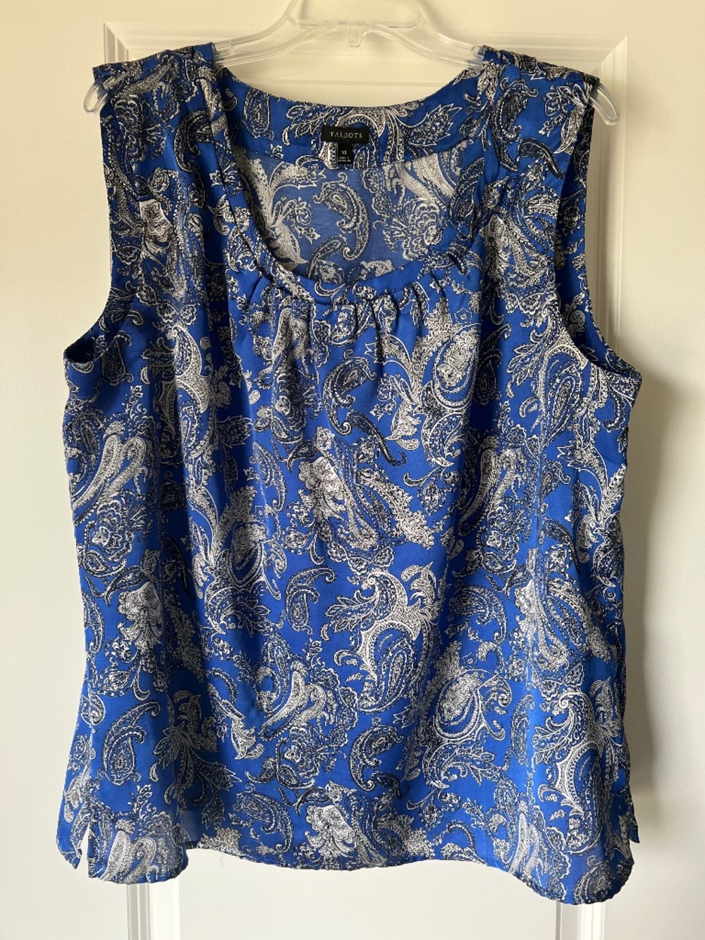 Talbots Blouse Top Size XL All Over Paisley Print Sleeveless
